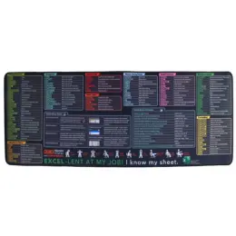 Excel Cheat Sheet Desk Mat Mousepad XL Front